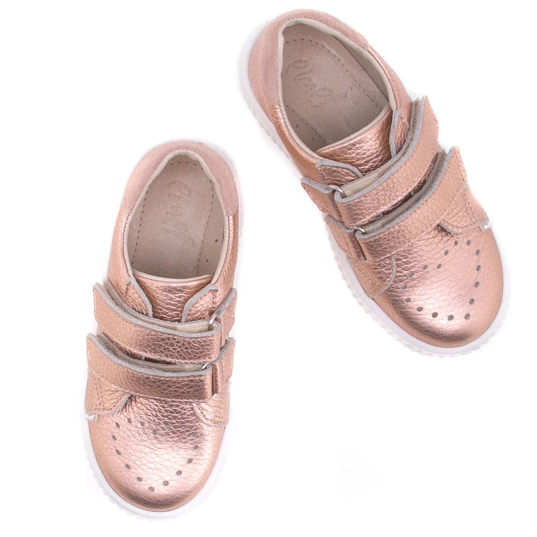 (2676-7) Low Velcro sneaker rose gold