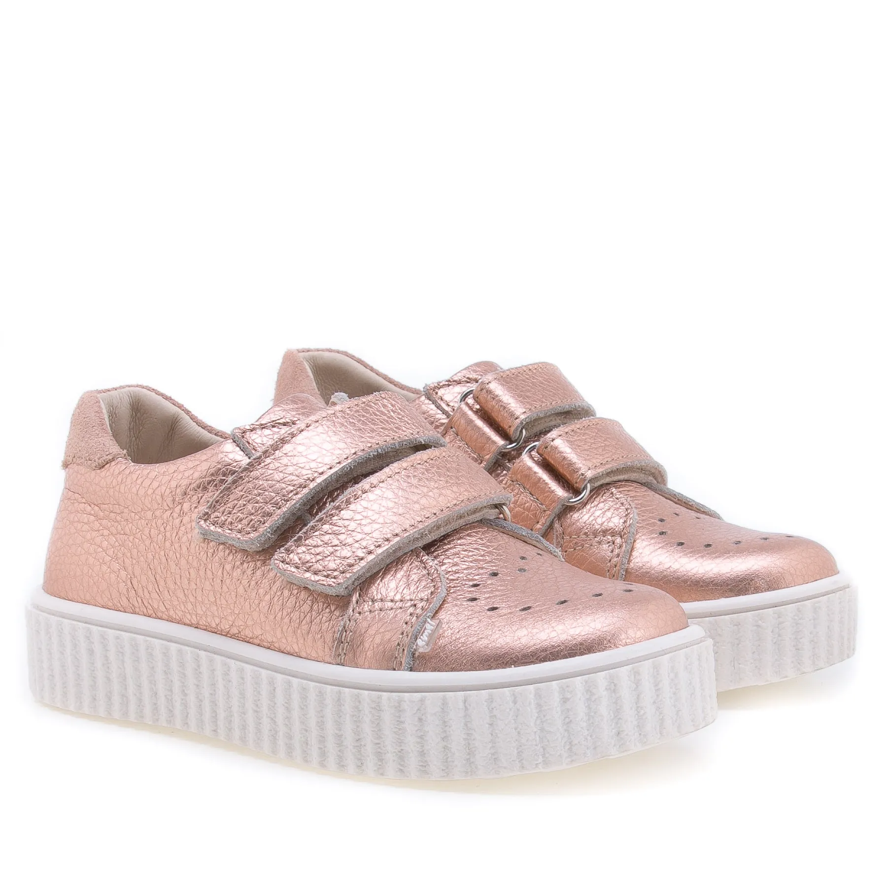 (2676-7) Low Velcro sneaker rose gold