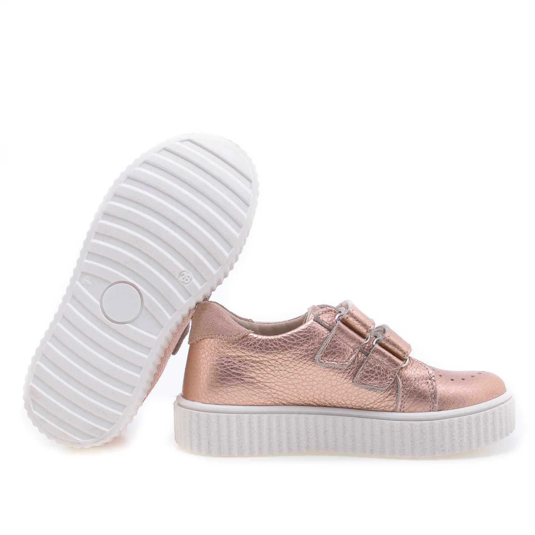 (2676-7) Low Velcro sneaker rose gold