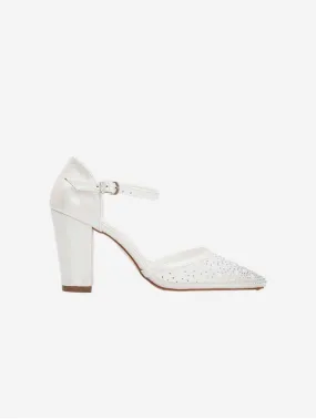 Aveline Vegan Leather & Lace Wedding Shoes | Ivory