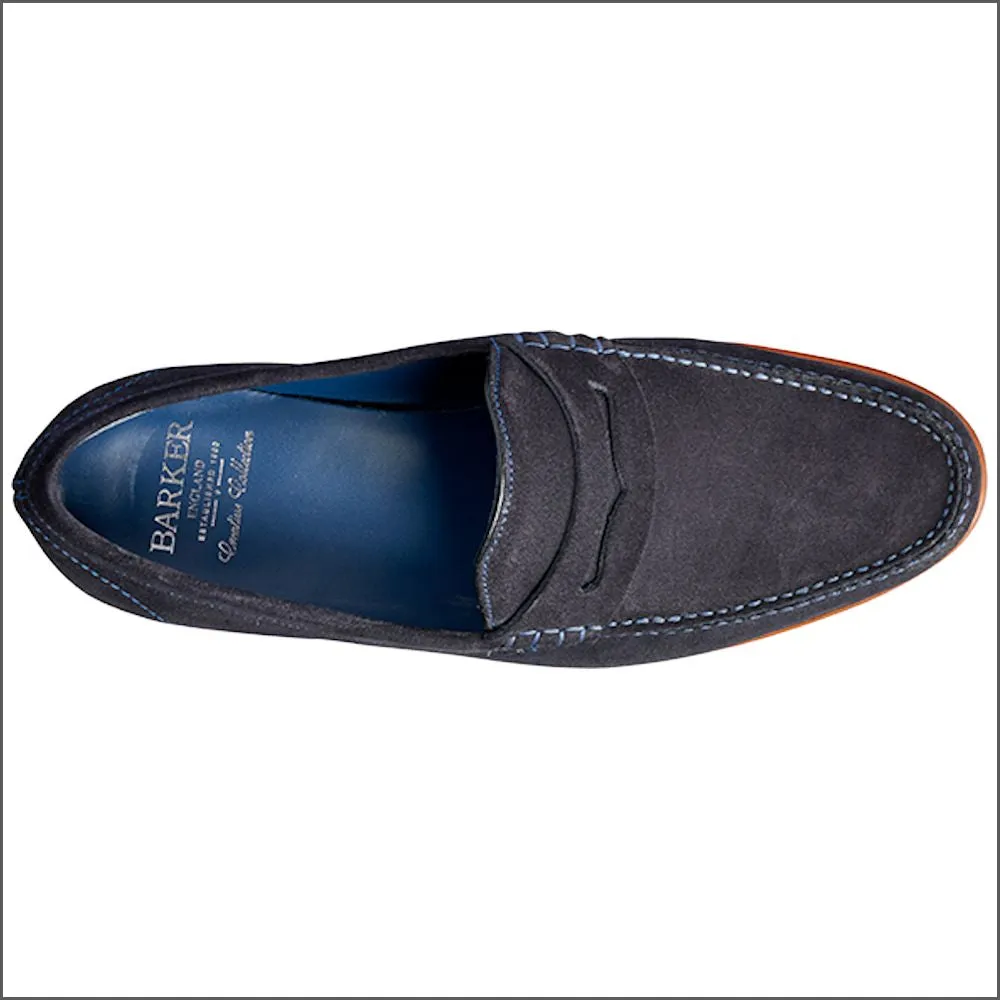 Barker William Dark Navy Suede Mocassin*