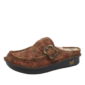 Brigid Cognac & Roses Clog