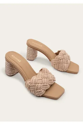 Calliope Natural Chunky Braided Yute Wrapped Heel