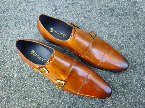 Cap Toe Double Monk Strap Shoe