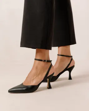 Cinderella Black Leather Pumps