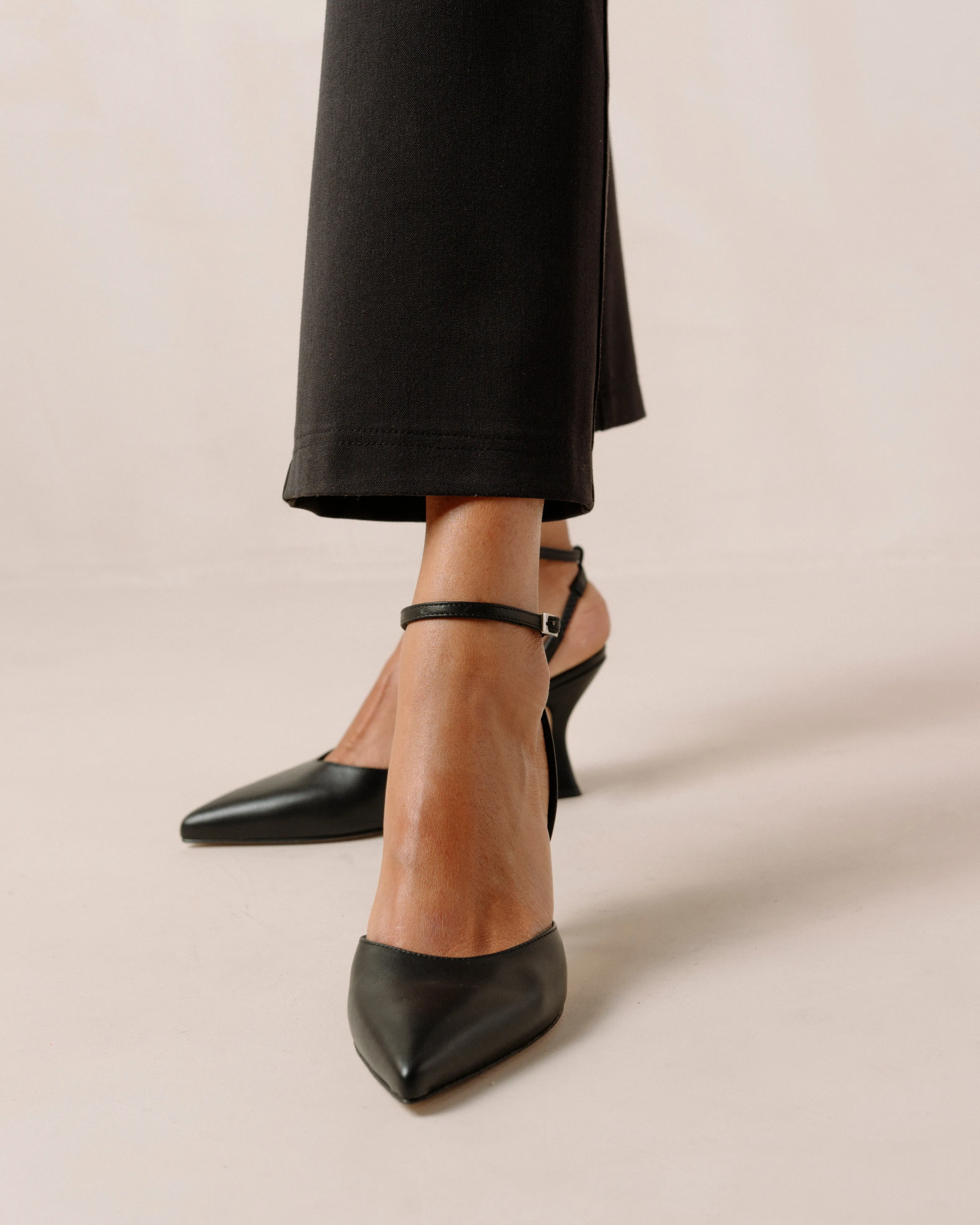 Cinderella Black Leather Pumps