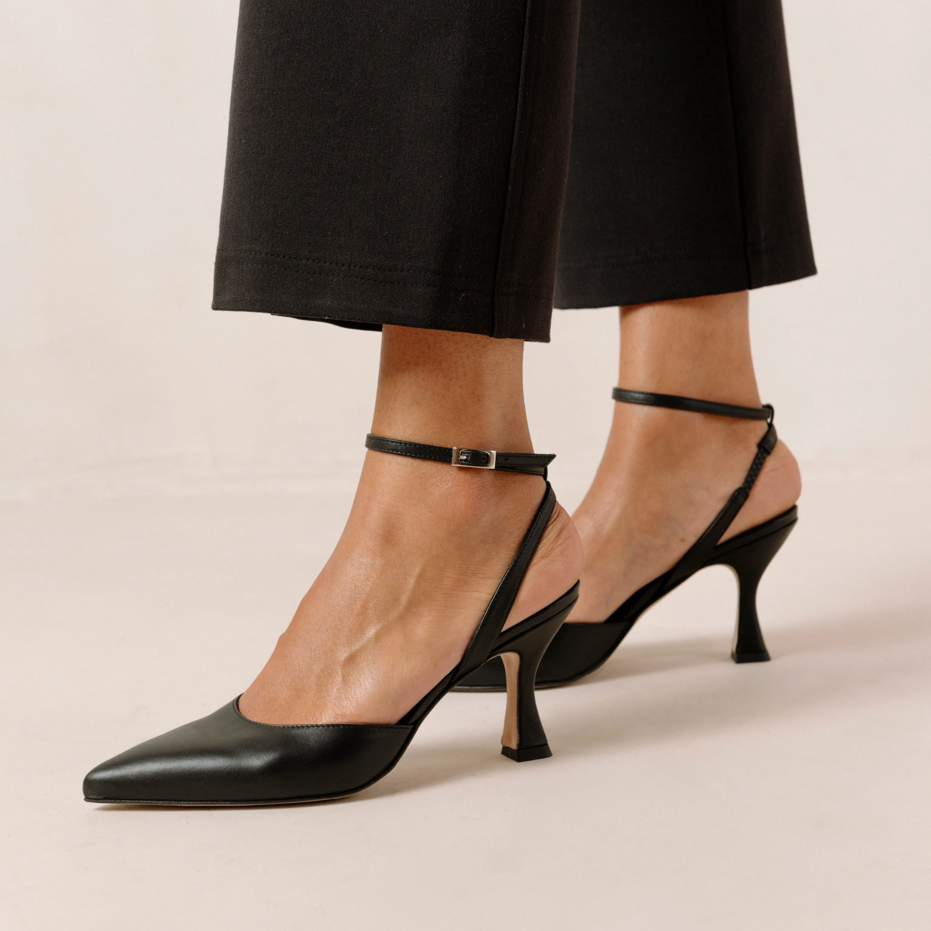 Cinderella Black Leather Pumps