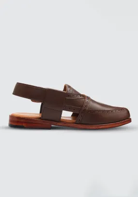 Classic Leather Brown Peshaweri Chappal