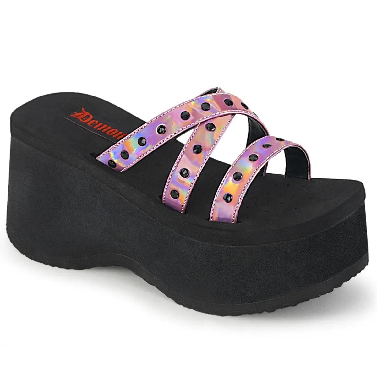 Demonia FUNN-19 | Pink Hologram Sandals