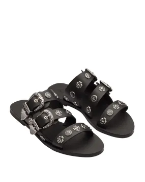 Eastwood Stud Slides - Black / Silver