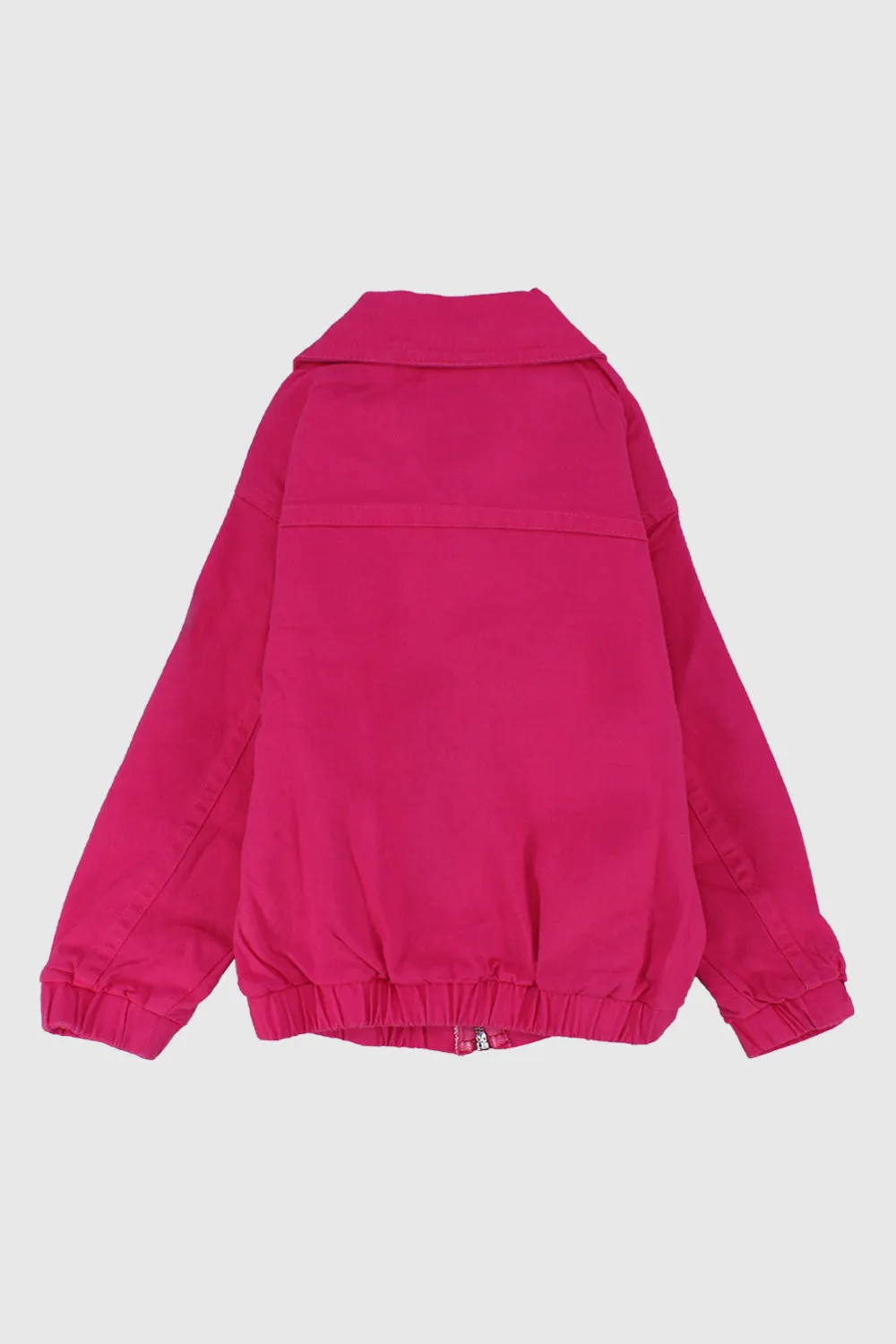 Fuchsia Long-Sleeved Gabardine Jacket