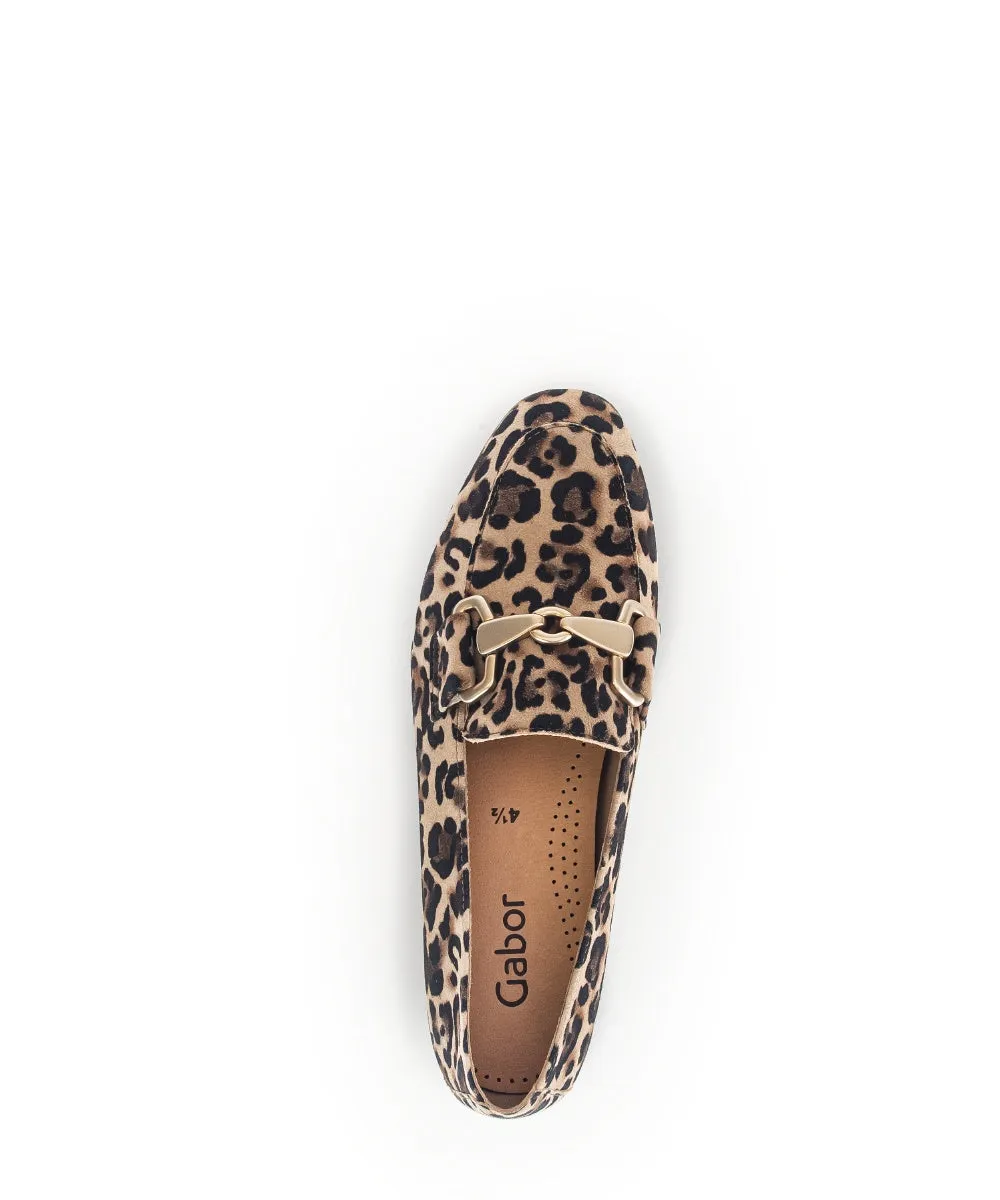 Gabor Leopard Print Suede Loafer 21132