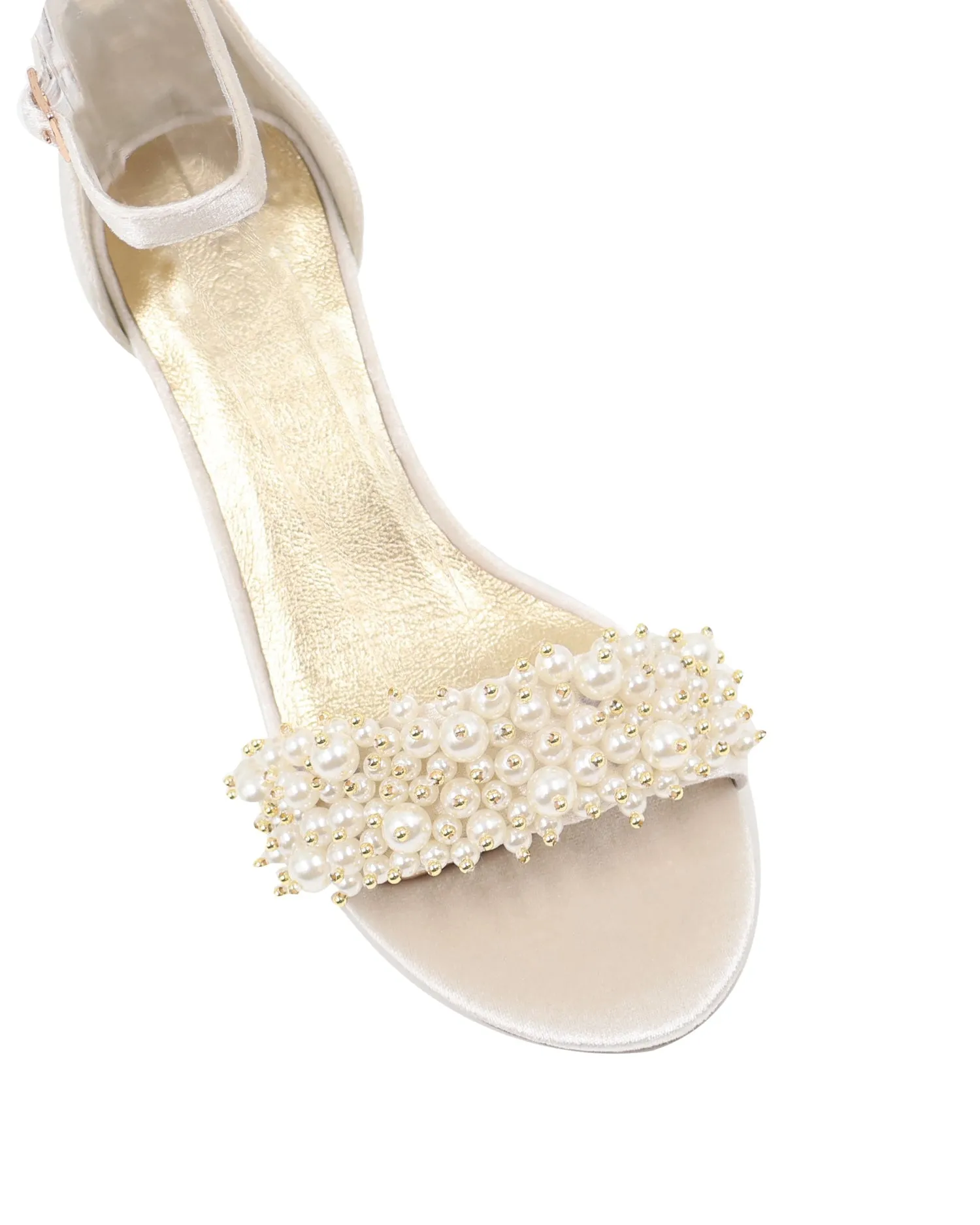 GLORIOUS - IVORY PEARL VELVET BRIDAL SHOES