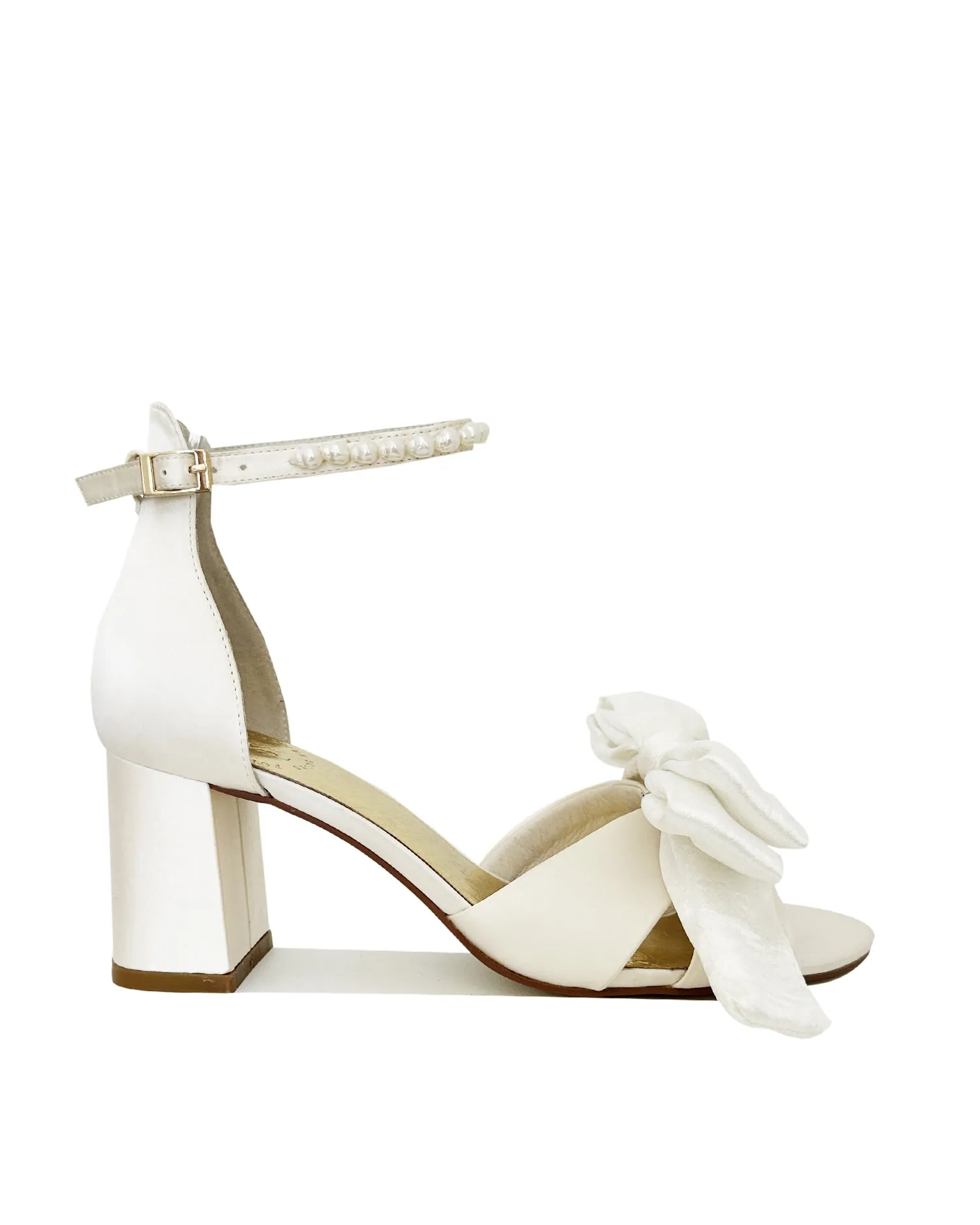 KINDRED - IVORY SATIN PEARL BRIDAL SHOES