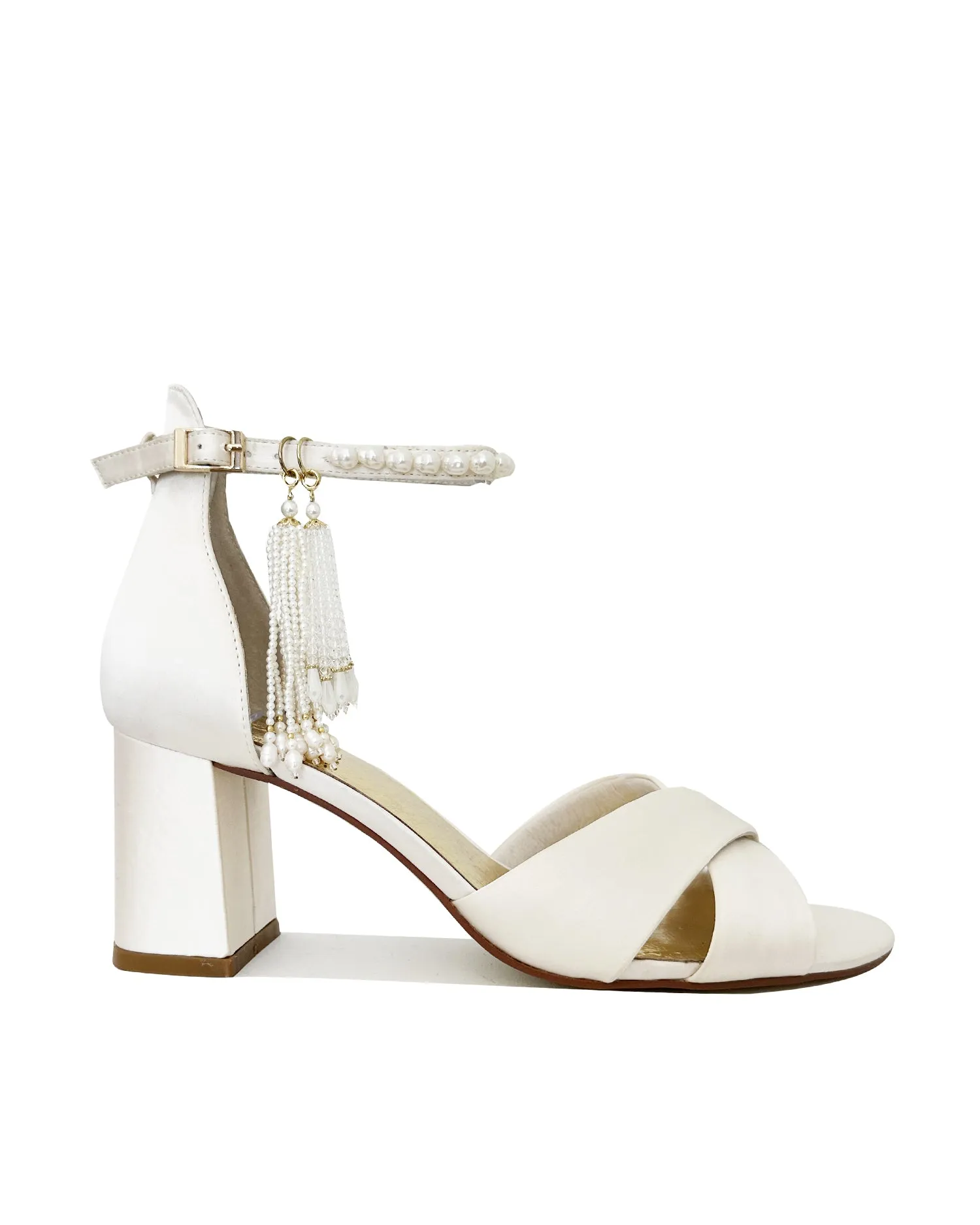 KINDRED - IVORY SATIN PEARL BRIDAL SHOES