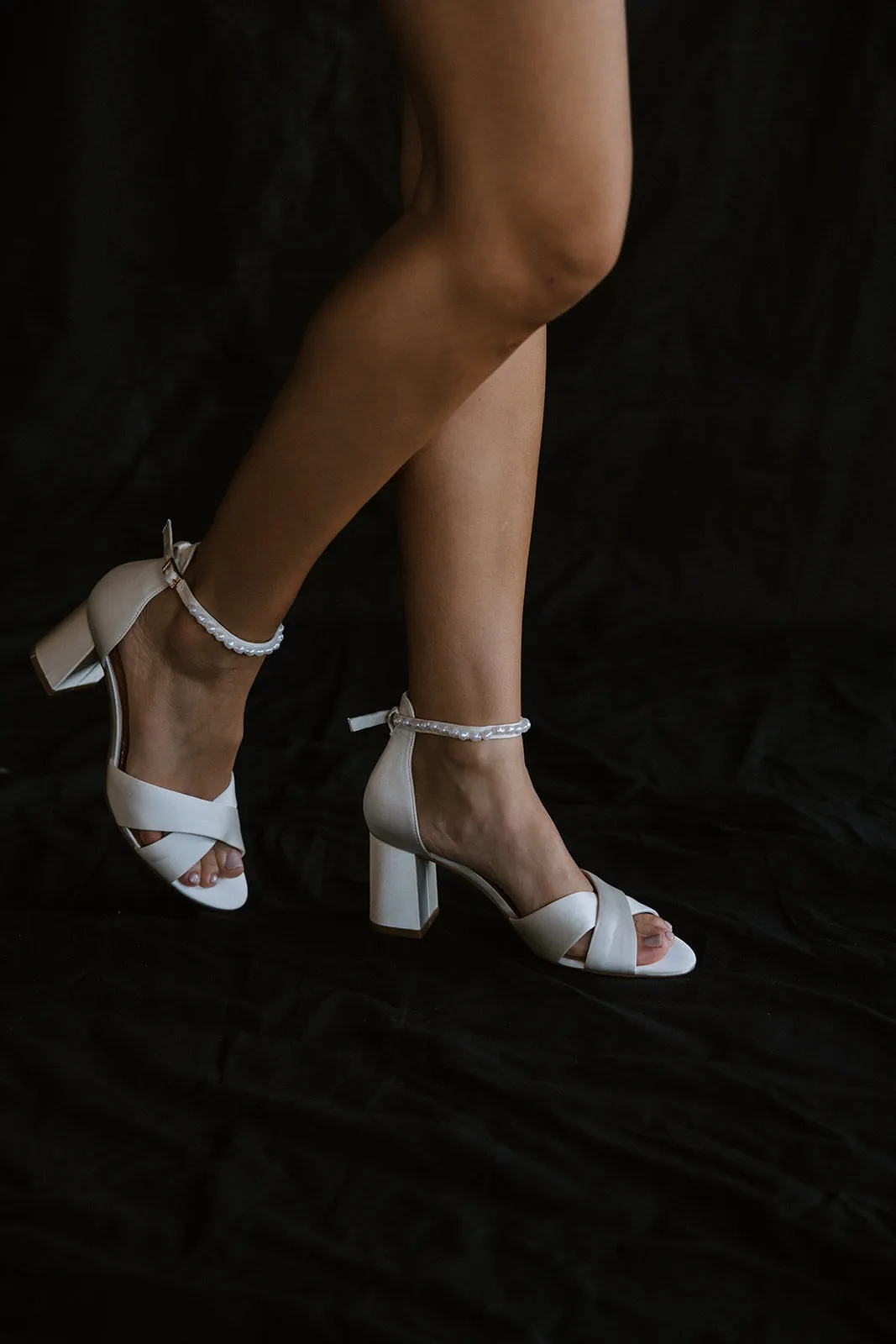 KINDRED - IVORY SATIN PEARL BRIDAL SHOES