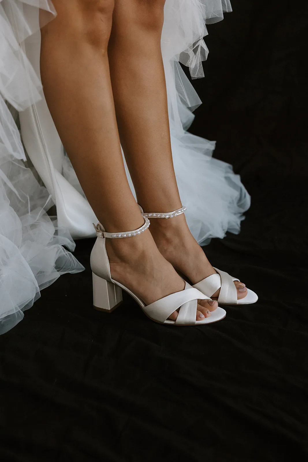 KINDRED - IVORY SATIN PEARL BRIDAL SHOES