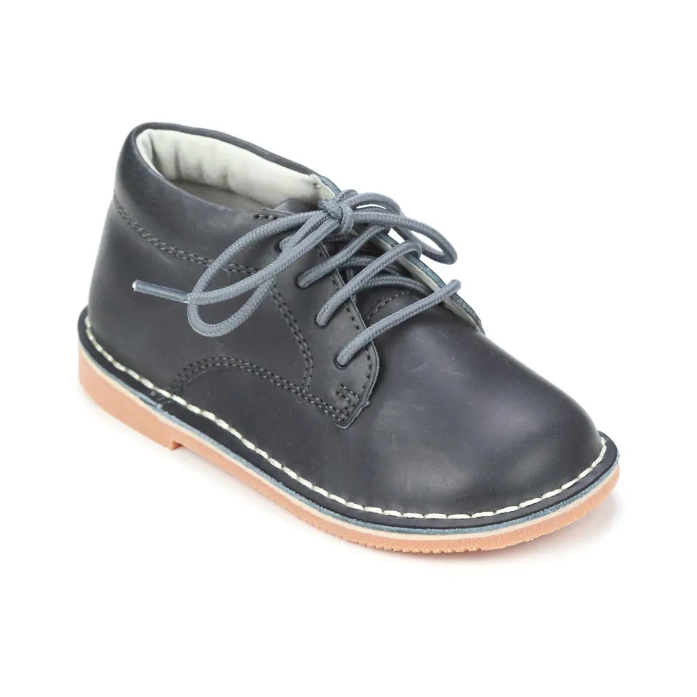 L'Amour Boys Tuck Cognac Leather Lace Up Shoes