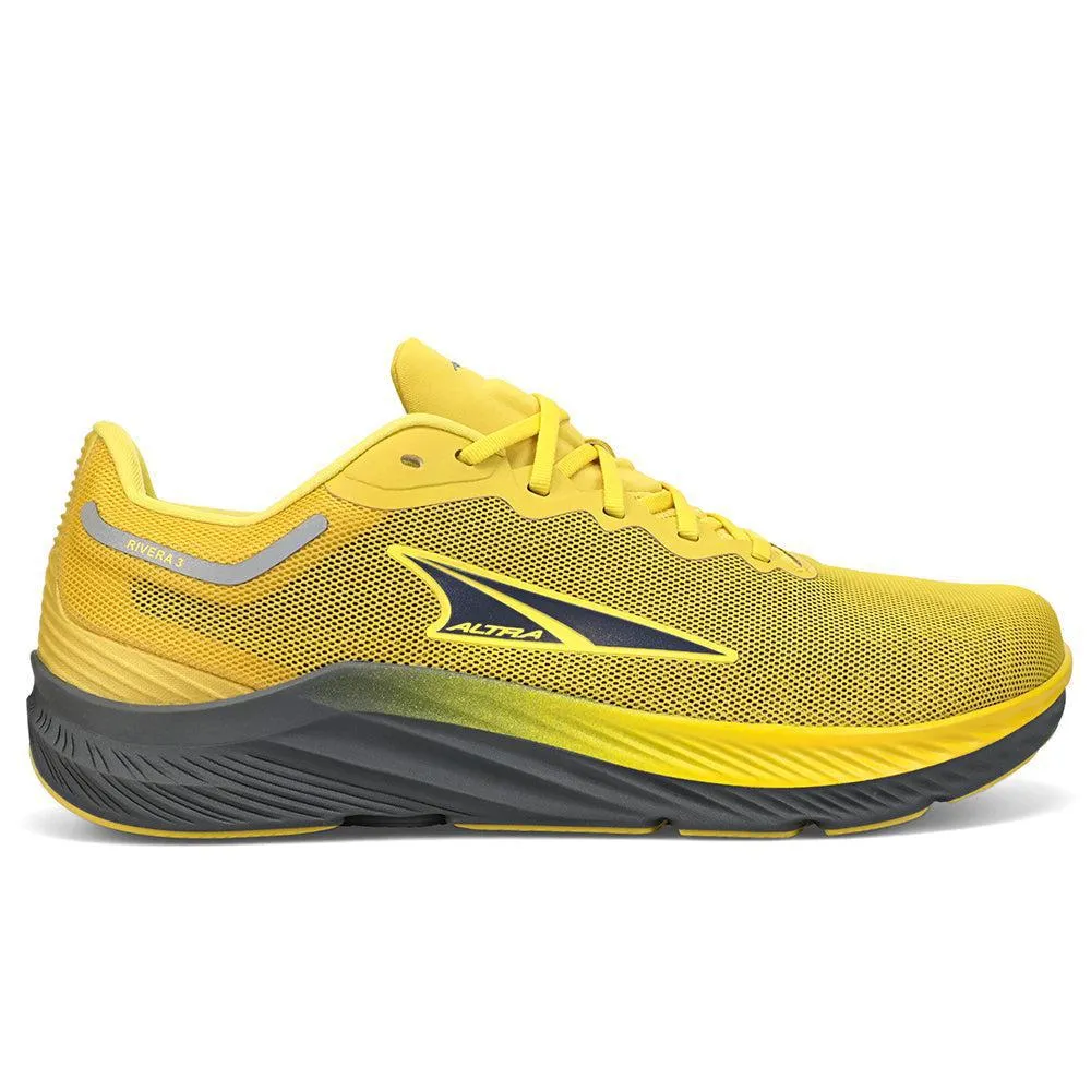 Men's Altra Rivera 3, Gray/Yellow, 12 D Medium