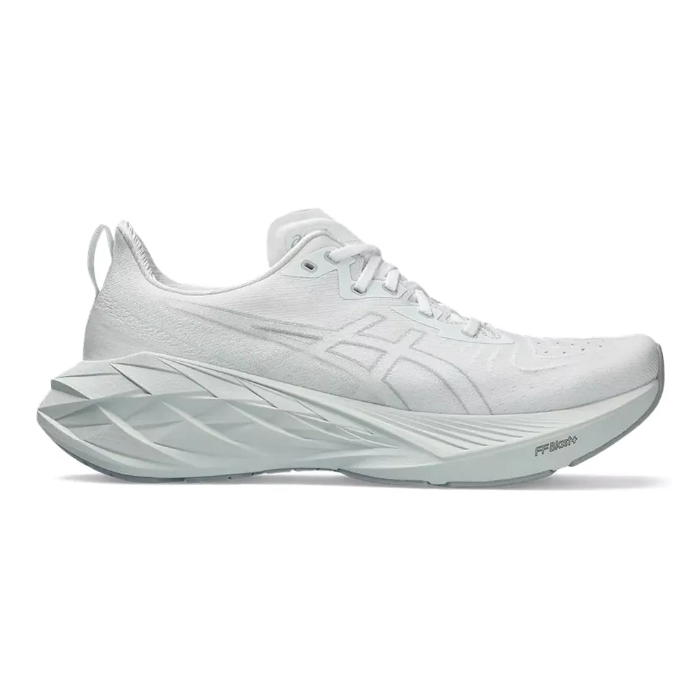 Men's Asics Novablast 4, White/Pale Mint, 9 D Medium