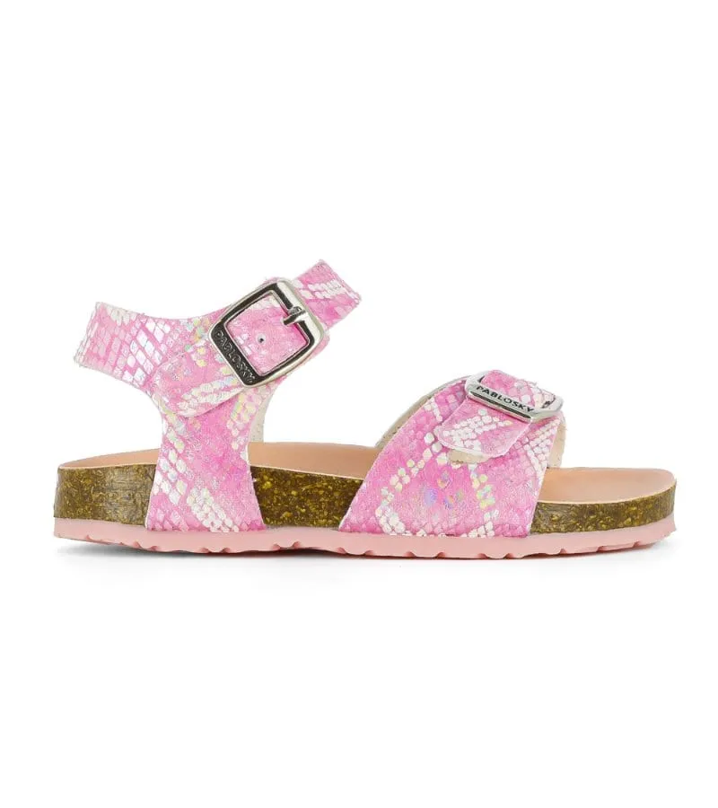 Pablosky Girls Pink Sandal With Footbed Support 406170