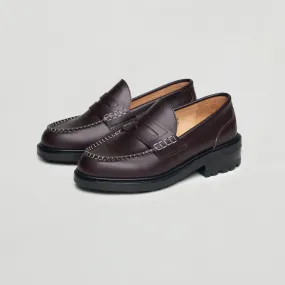 Plain Loafer Shoes (brown / commando sole)