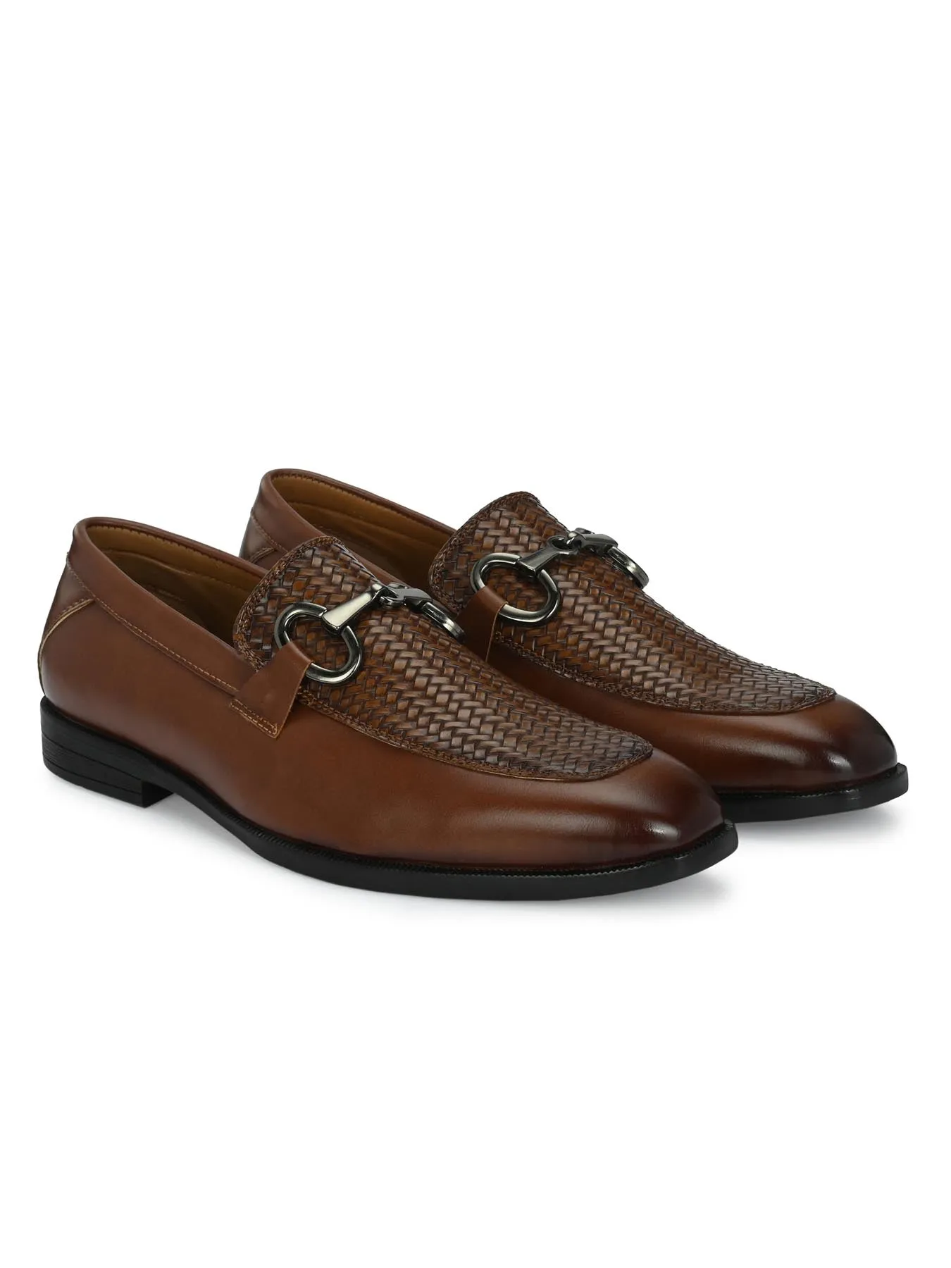 Premium Branded Horsebit Formal Synthetic Loafer With Tpr Sole And Heel Support