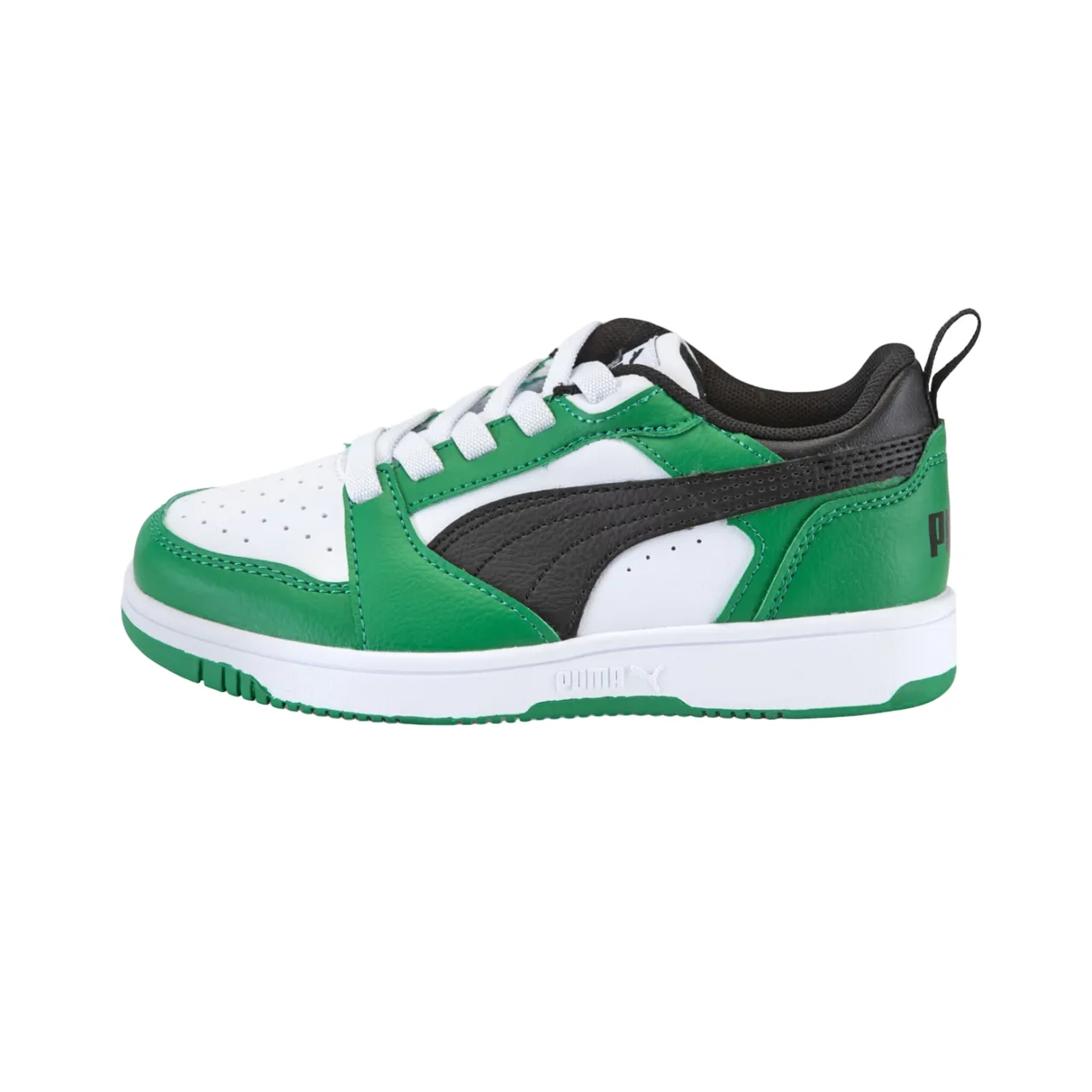 Puma Rebound v6 boys' sneakers shoe 396742-05 white-black-green