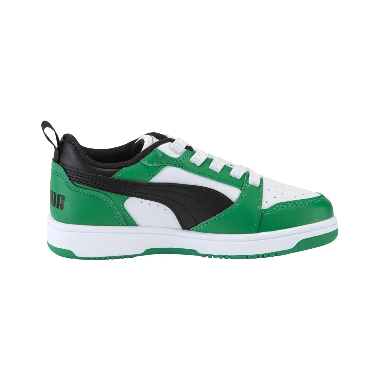 Puma Rebound v6 boys' sneakers shoe 396742-05 white-black-green