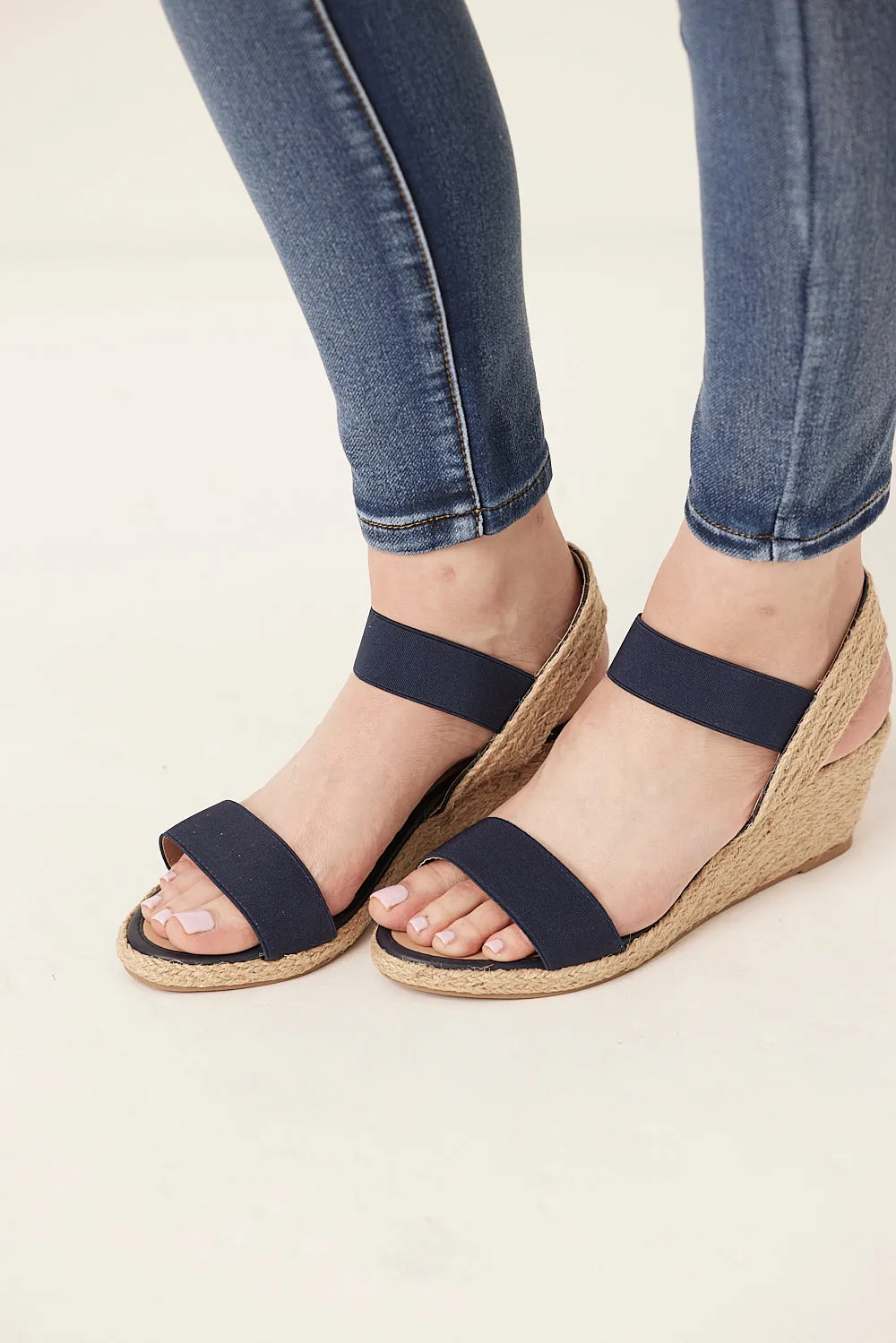 Saloos Elasticated Strap Wedges