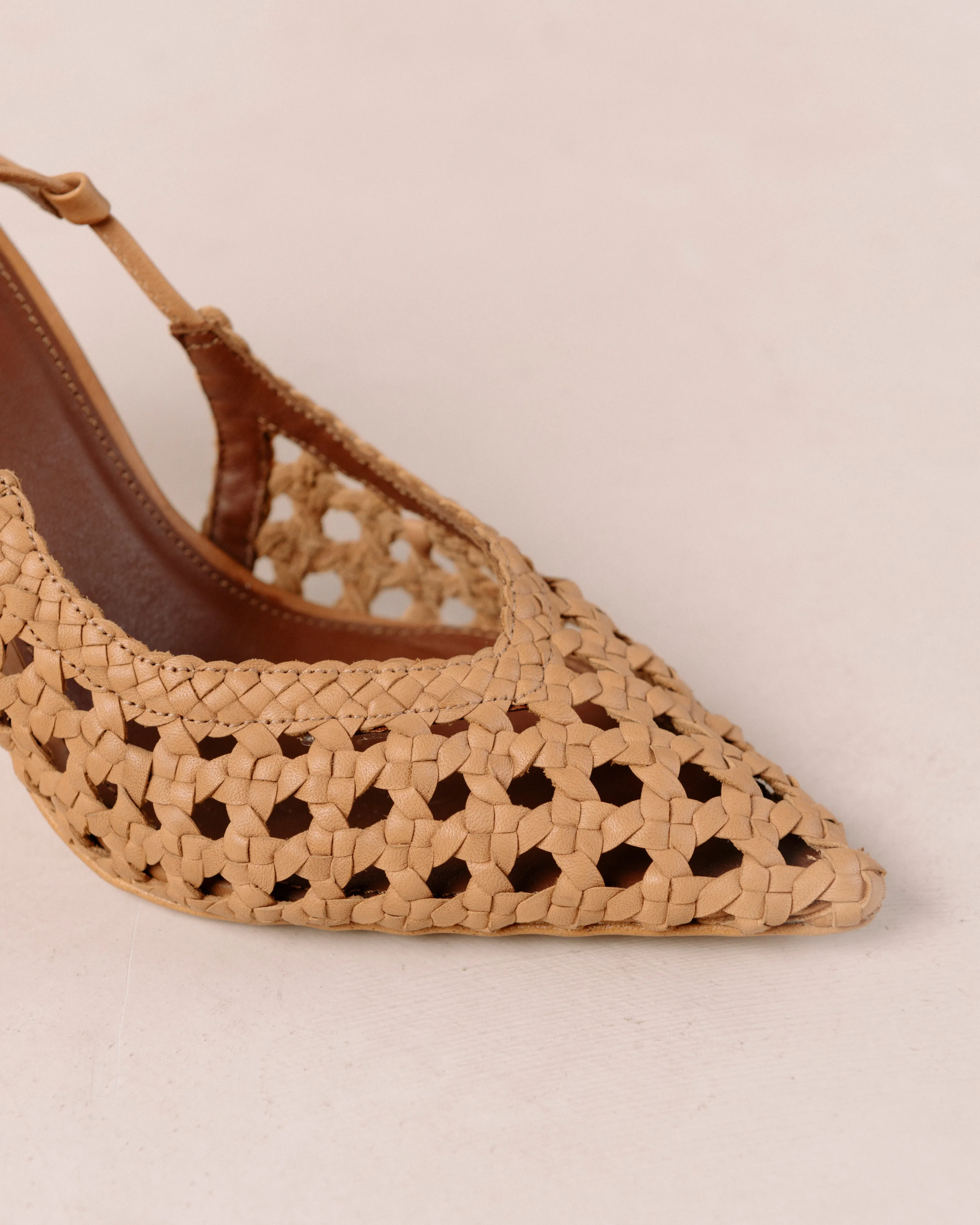 Sandstorm Camel Leather Pumps