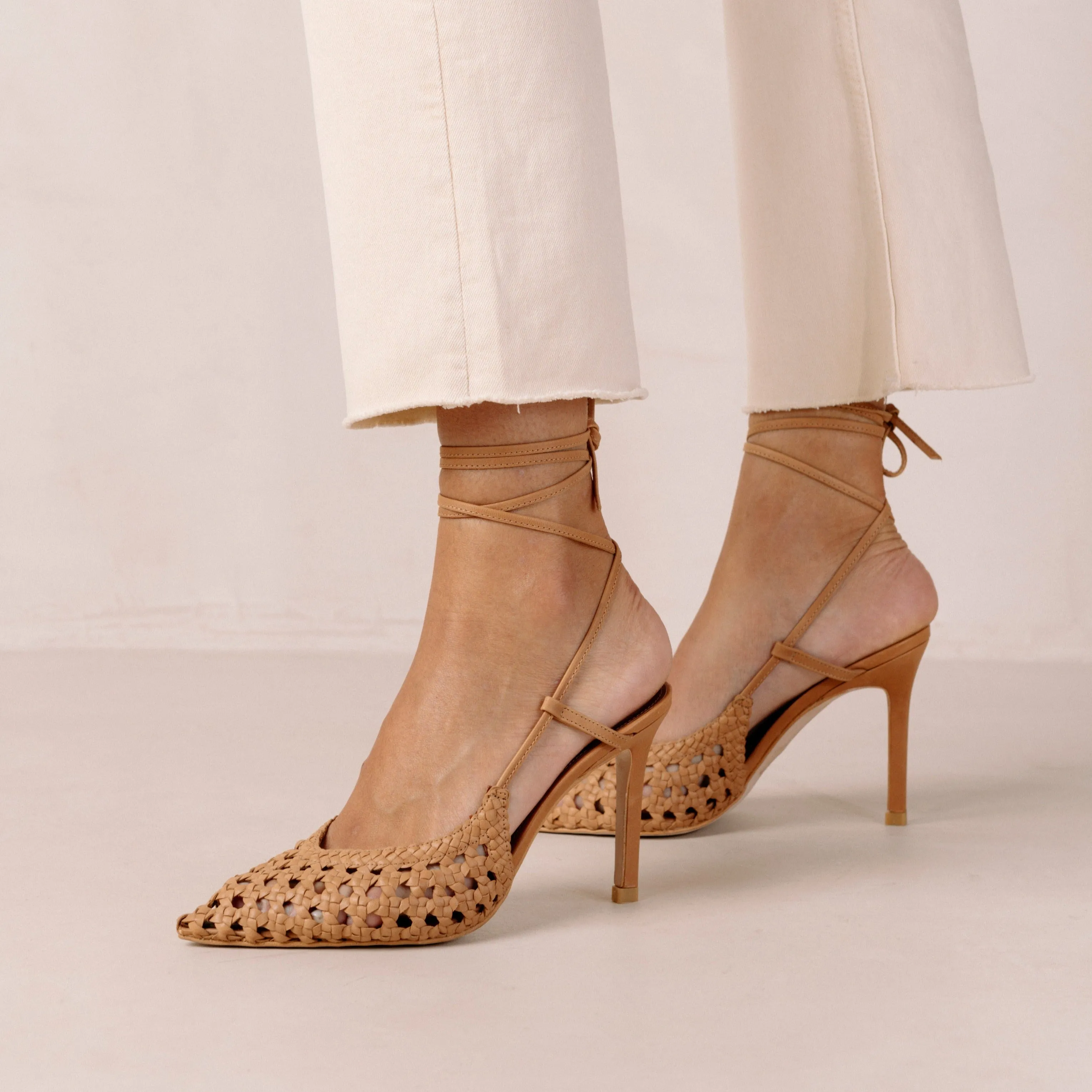 Sandstorm Camel Leather Pumps