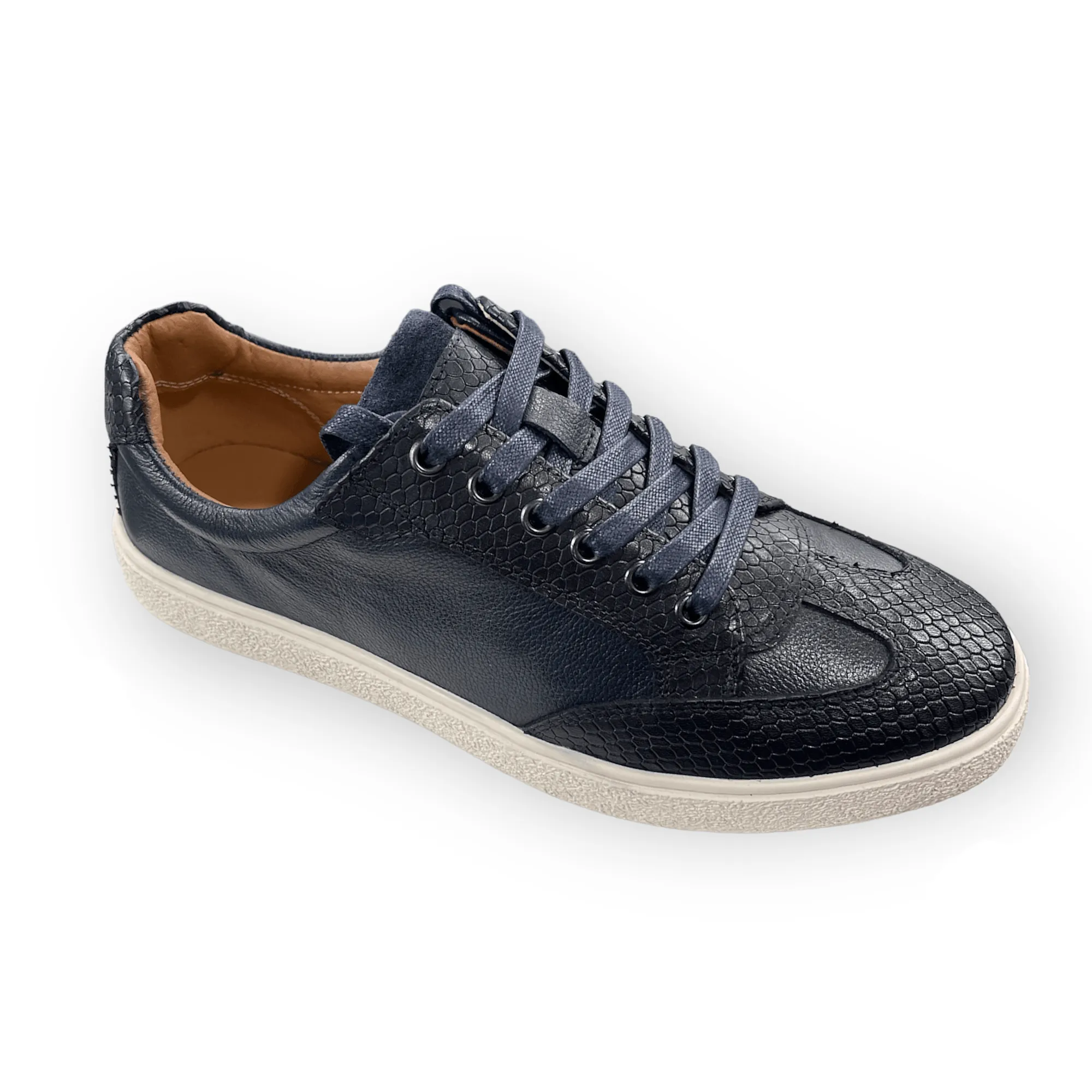 Sergio Duletti Clinton Smart Leather Trainers Navy