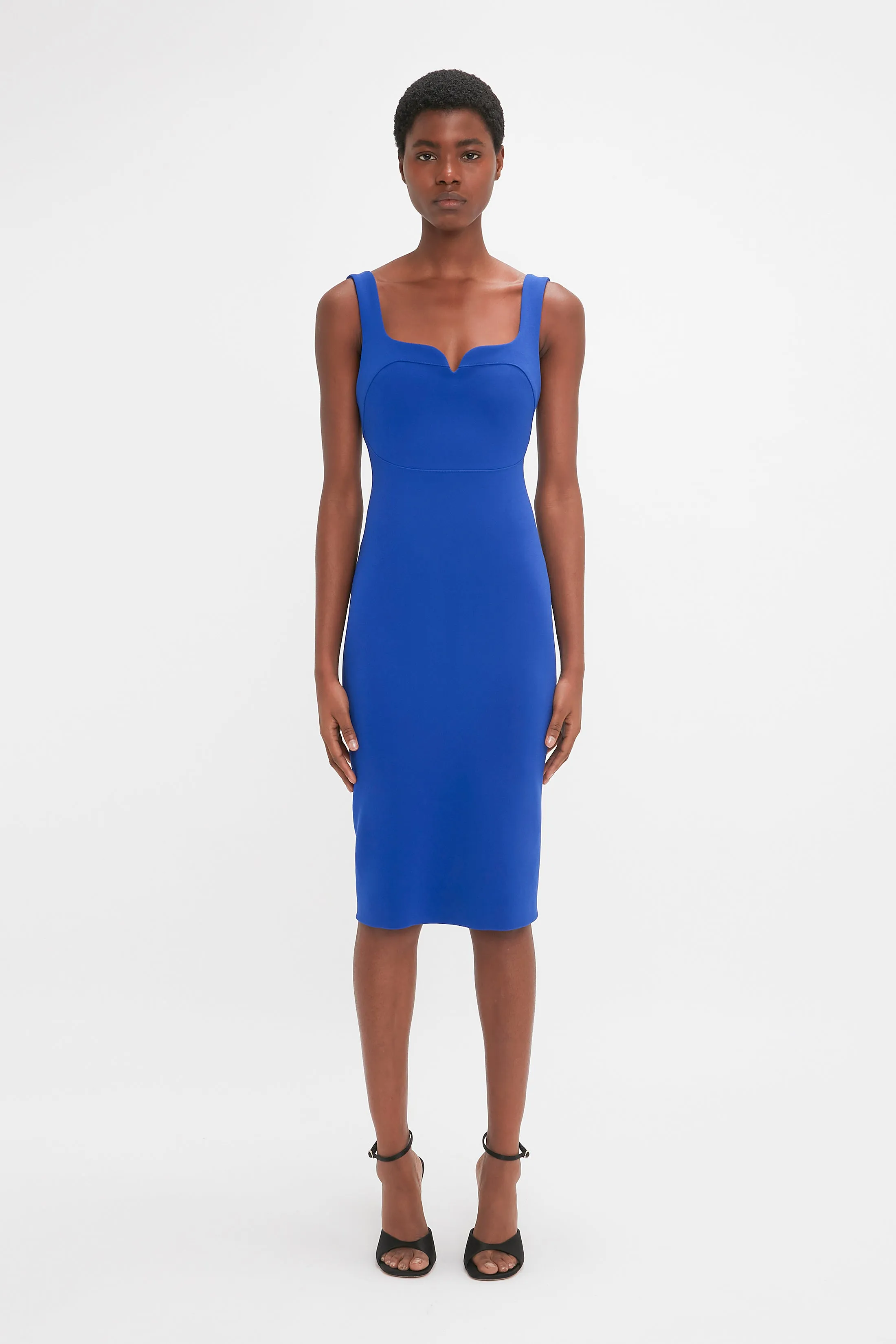 Sleeveless Fitted T-Shirt Dress In Palace Blue