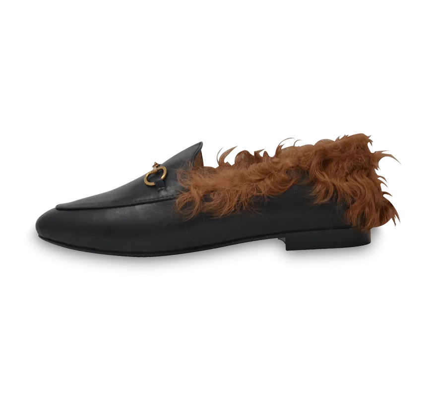 Tamara Buckled Loafers with Fur