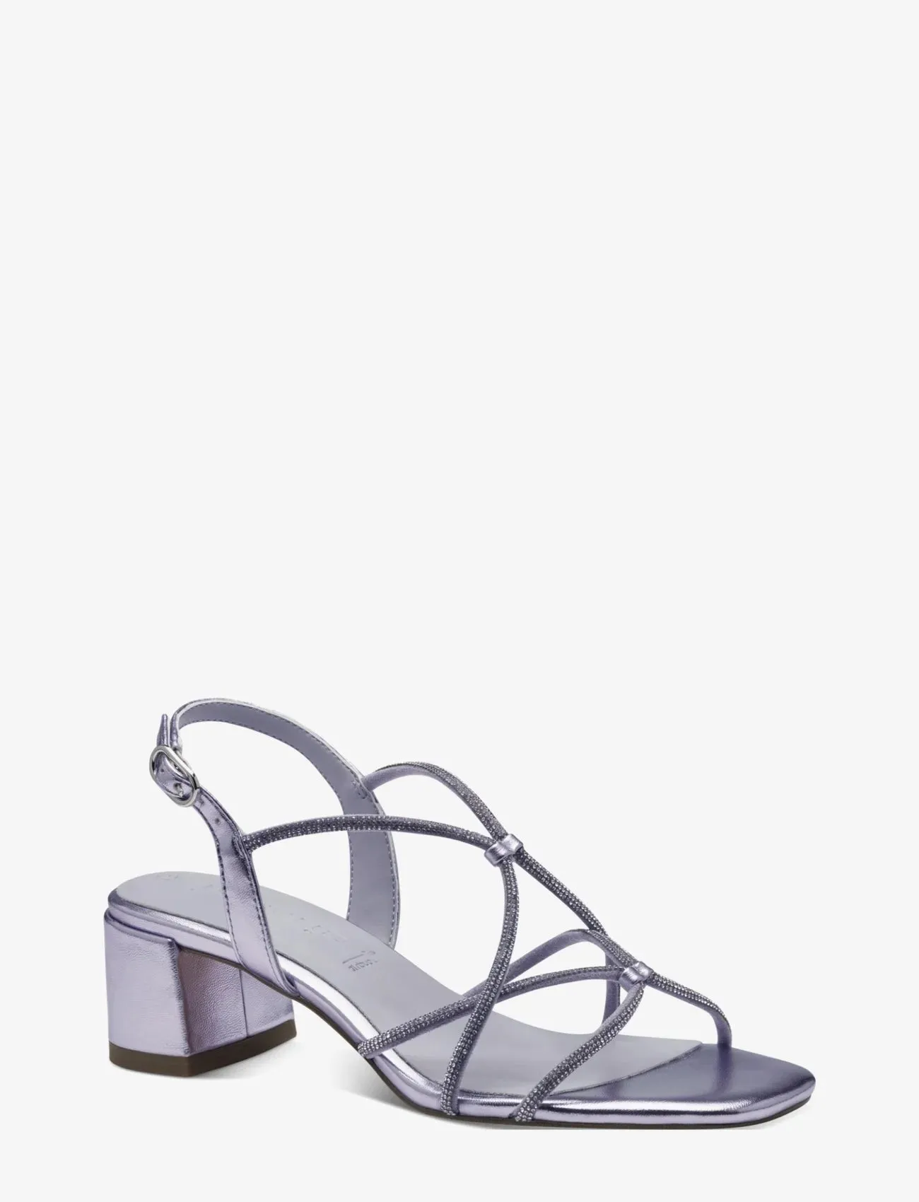 Tamaris Silver Diamante Block Heel Sandal