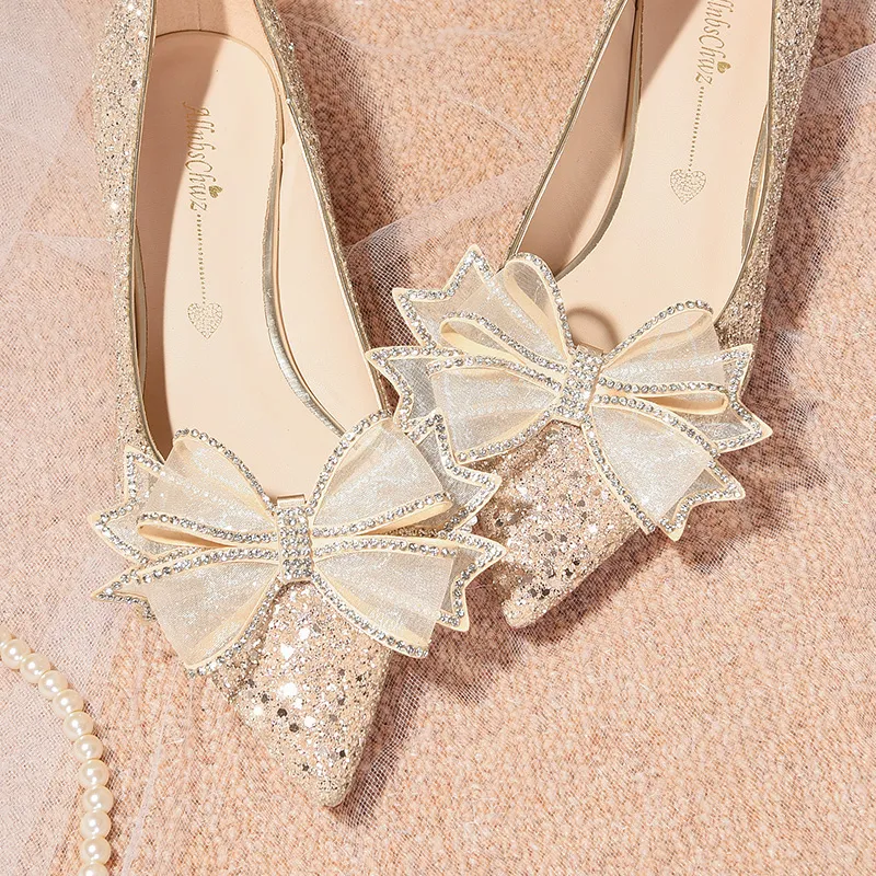 The Haren Wedding Bridal Champagne Gold Flats