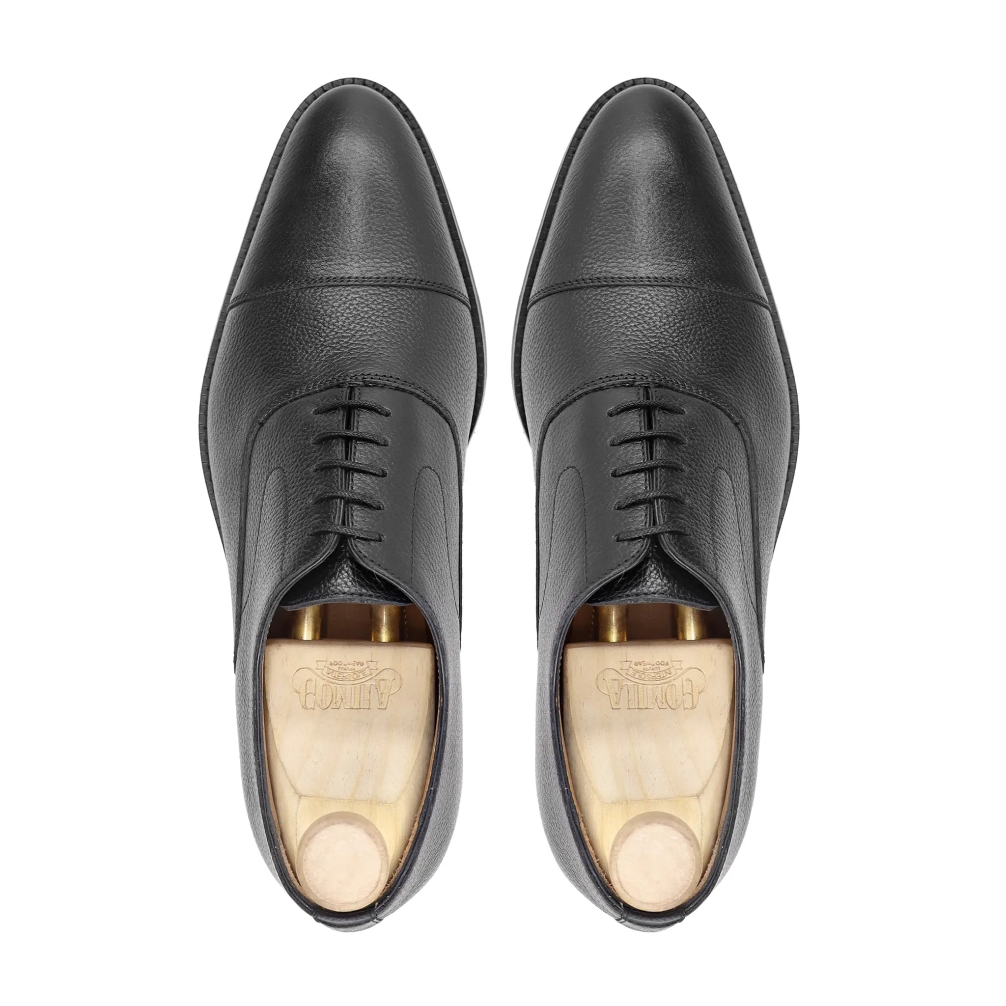 Warsaw - Men's Black Pebble Grain Oxford Shoe