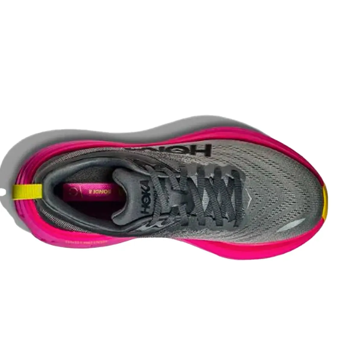 Womens Hoka Bondi 8 Running Shoes (Wide Fit) - Castlerock/Strawberry Colorway