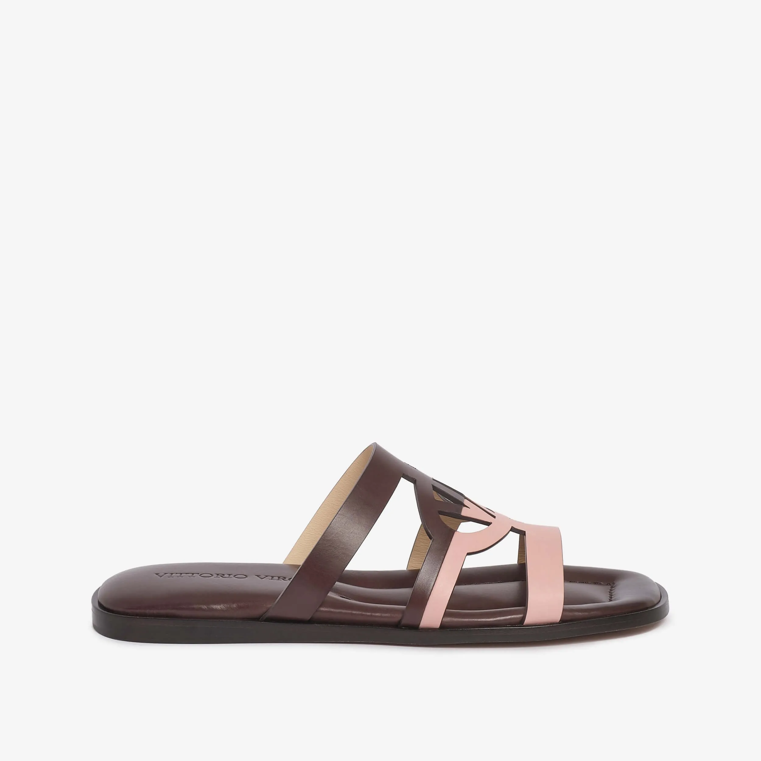 Women's leather slider sandal