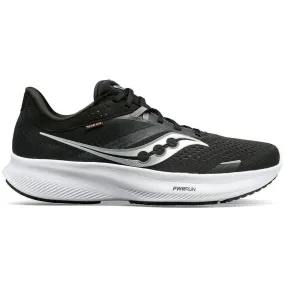 Women's Saucony Ride 16, Black/White, 7.5 D Wide