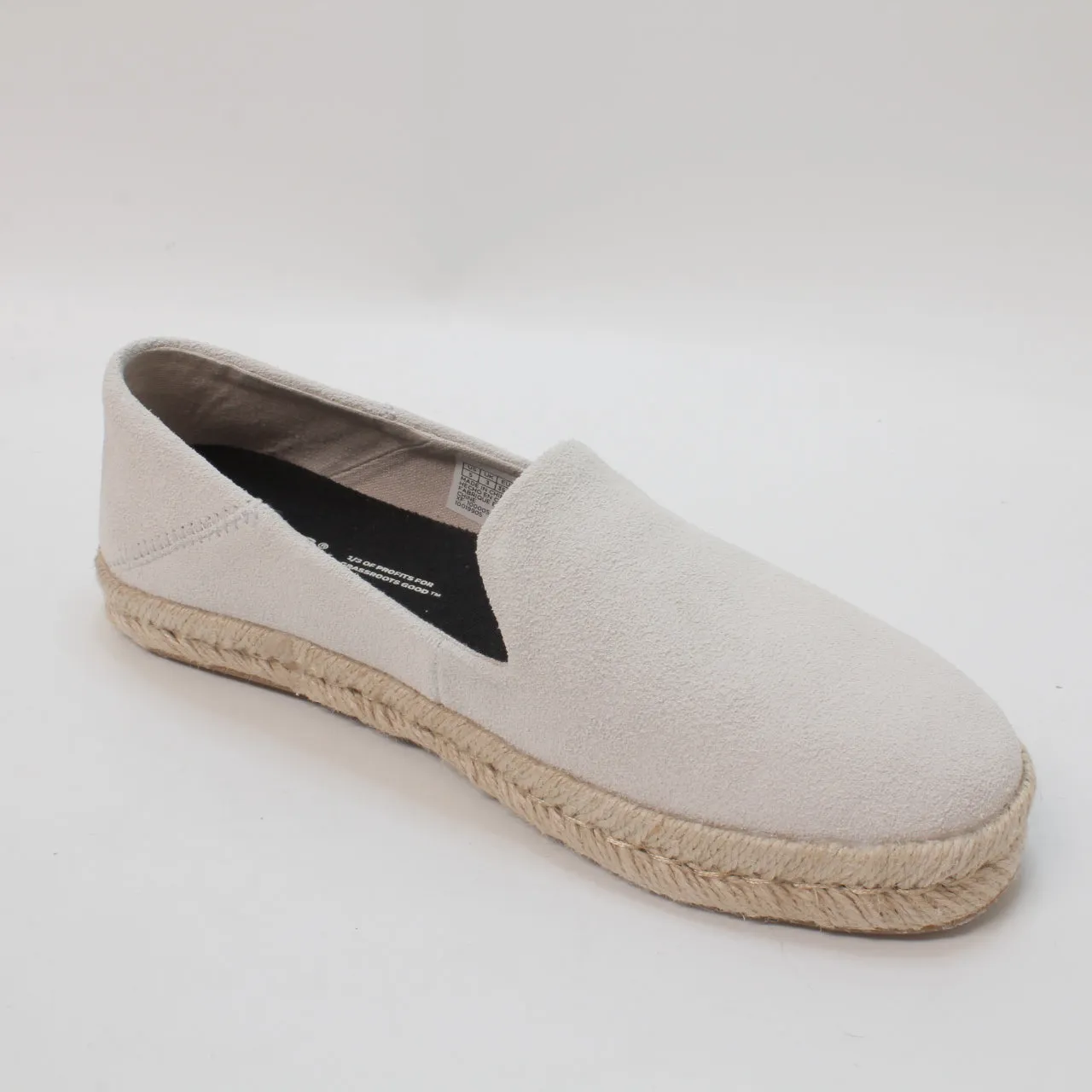 Womens Toms Santiago Espadrille Putty Suede Uk Size 3